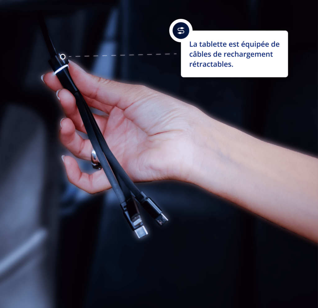 Ecran 4-min Les cables de chargement du DigiCab avec indication